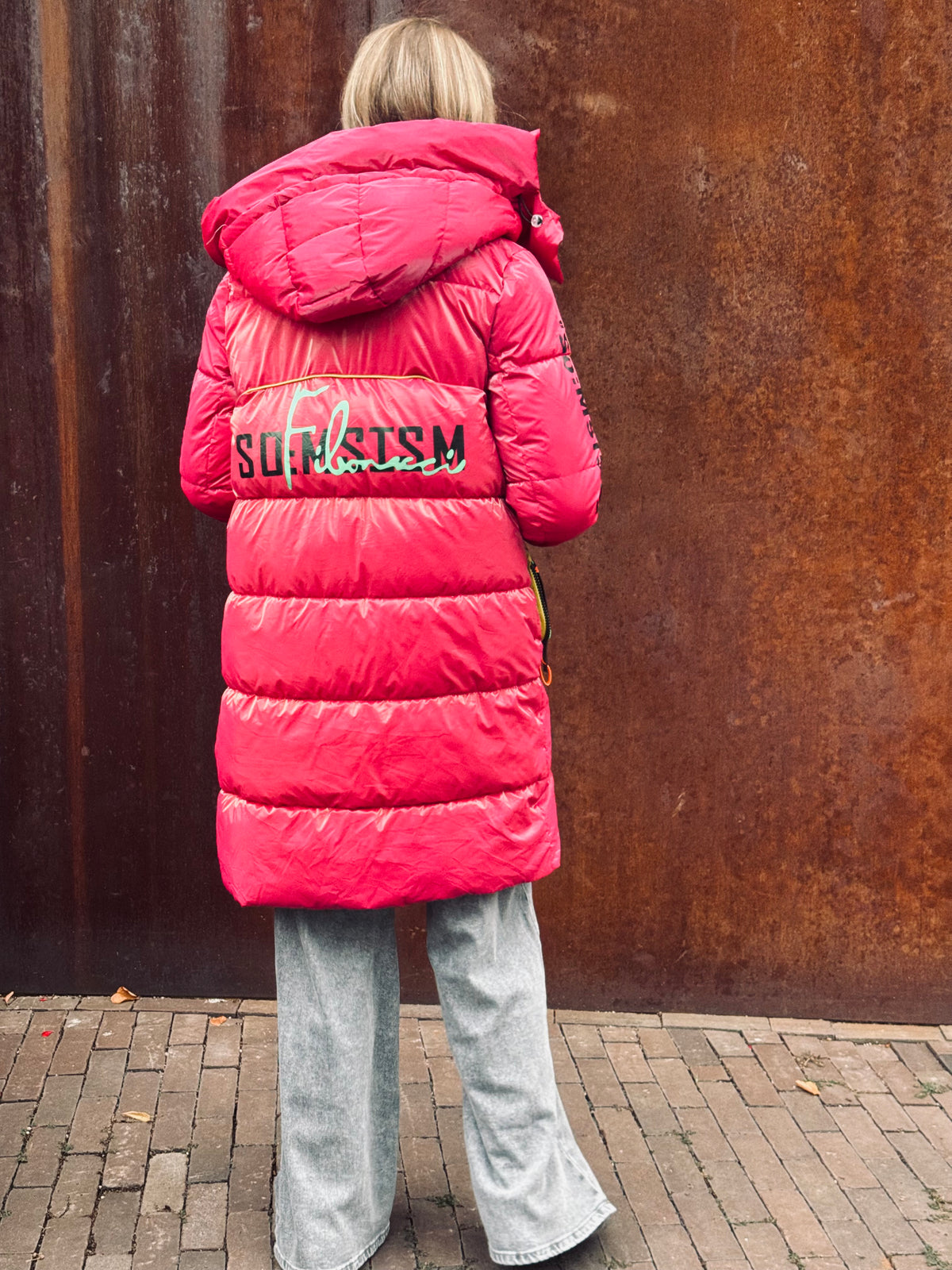 Fenna Lange Puffer Jas - Roze