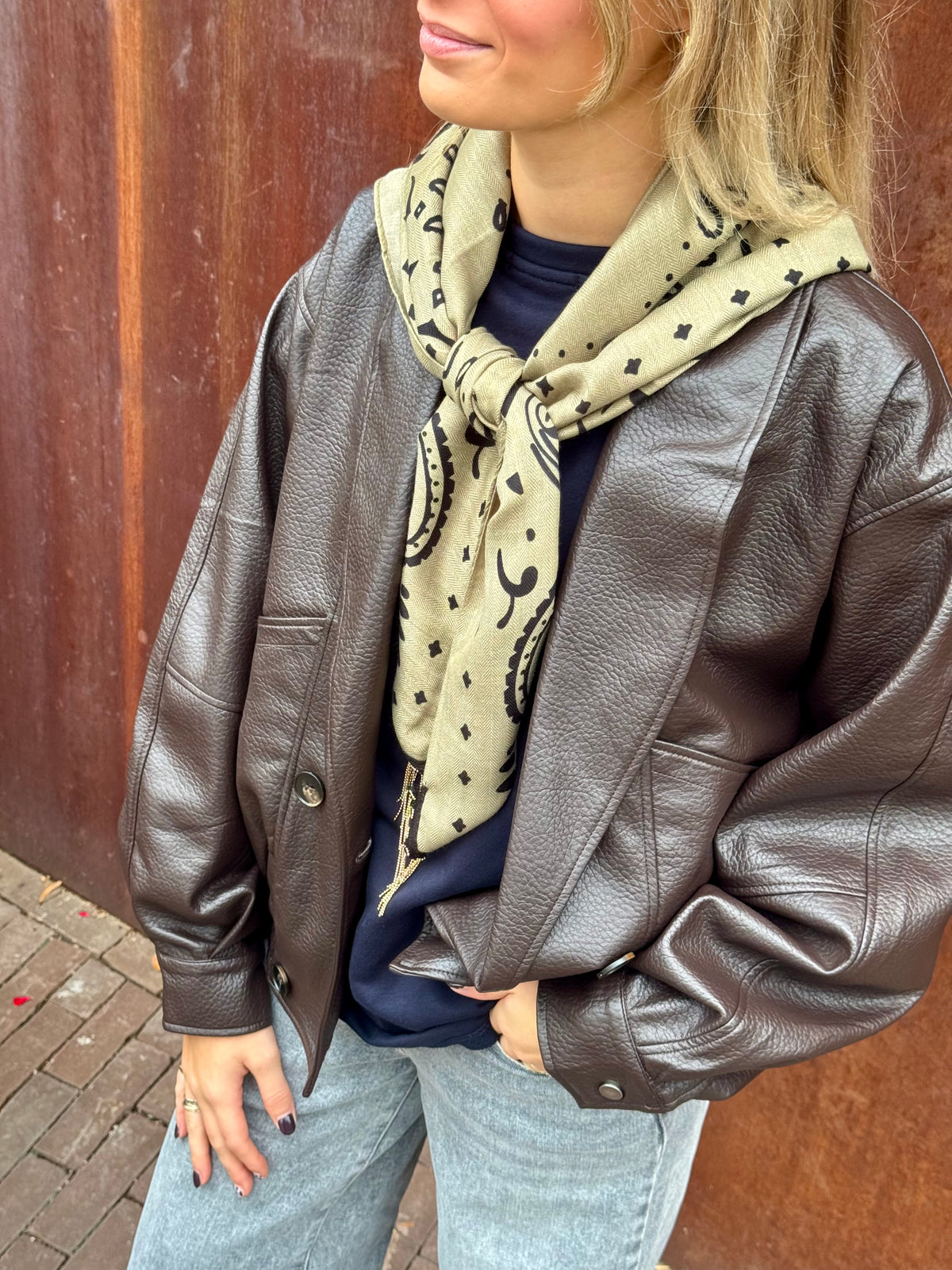 Bandana Sjaal met Franjes - Olijf
