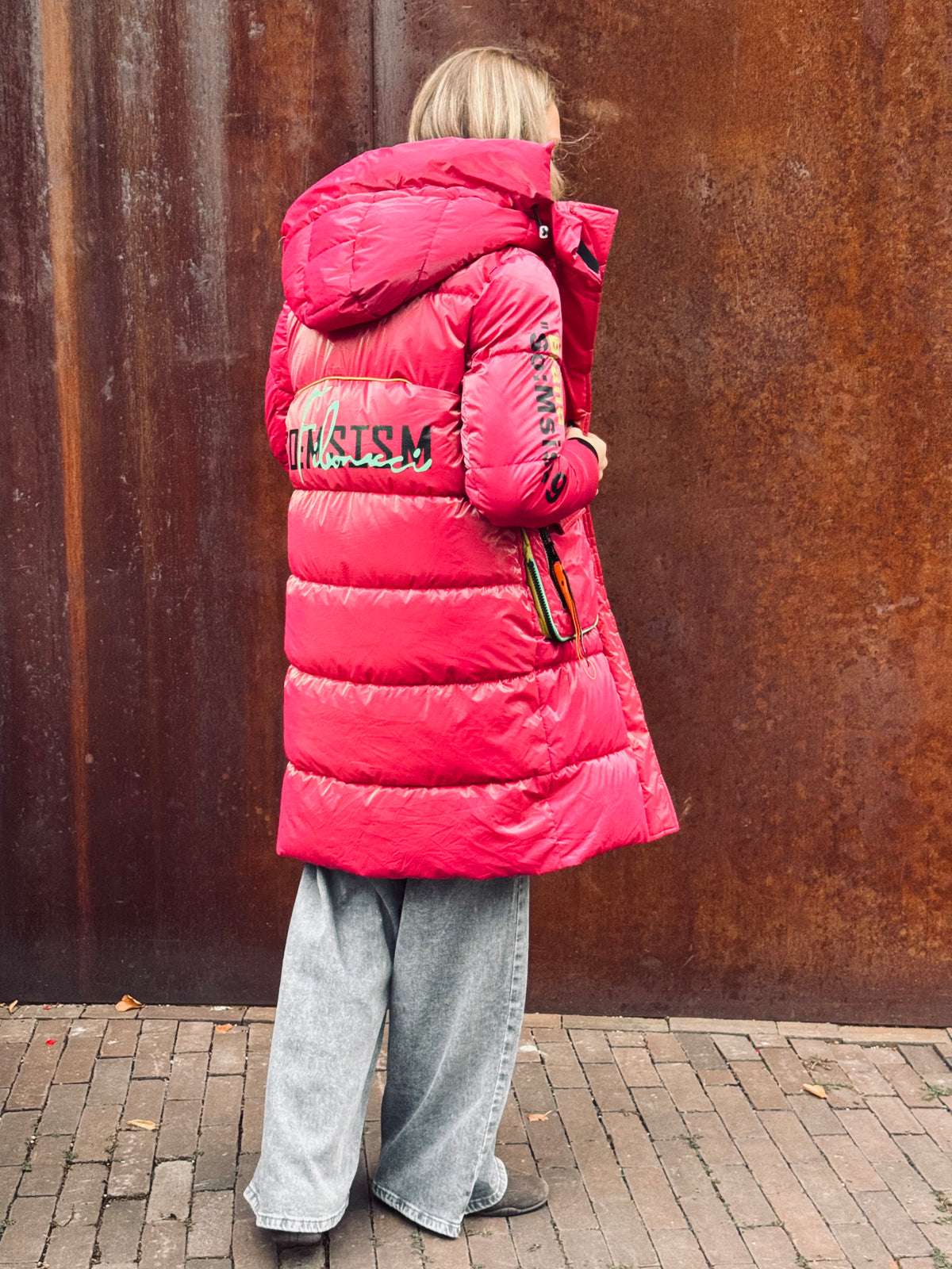 Fenna Lange Puffer Jas - Roze