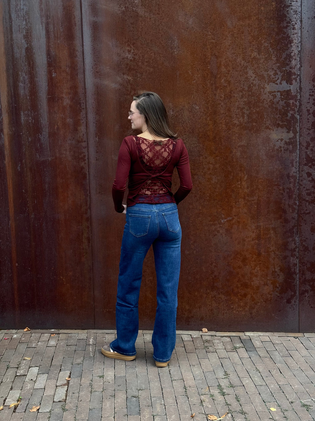 Eva Gedrapeerde Top - Bordeaux