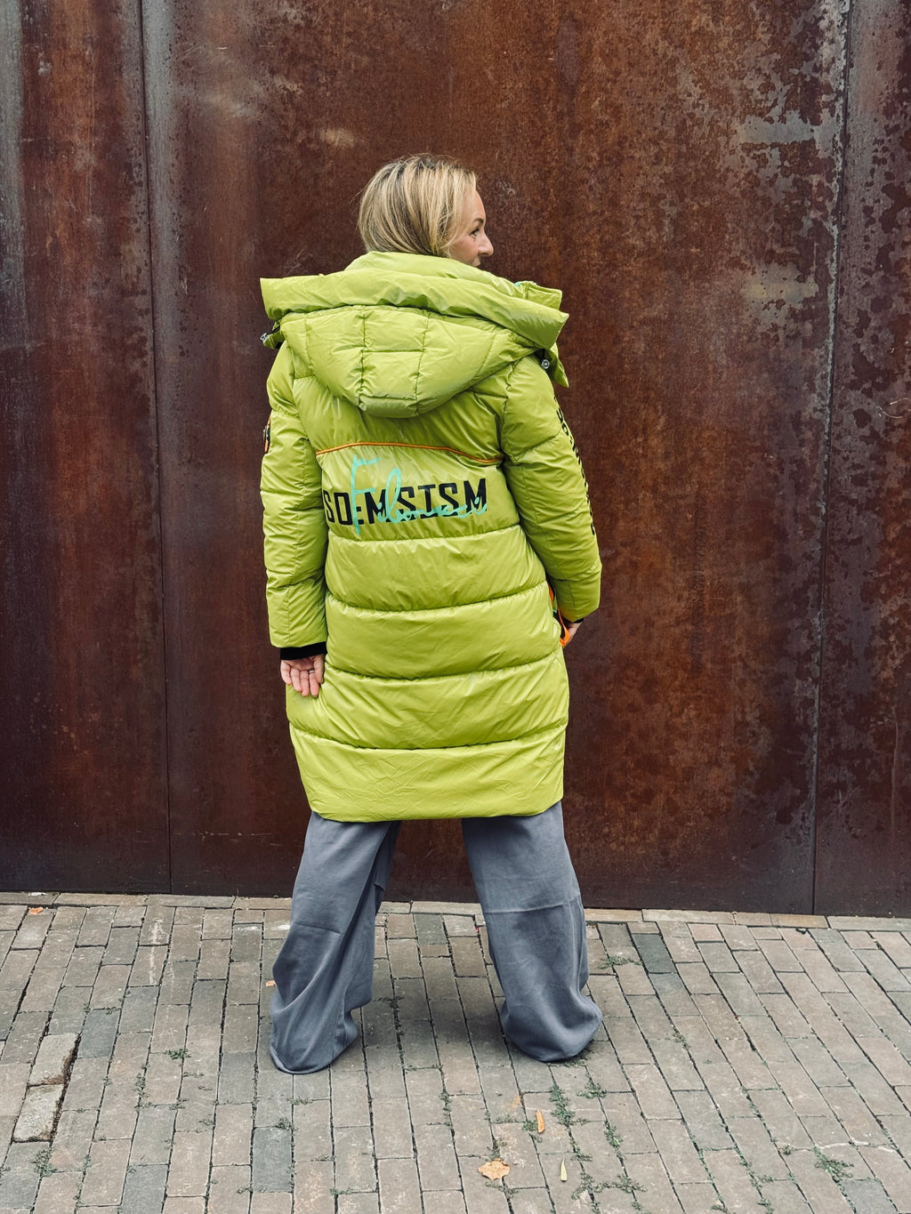 Fenna Lange Puffer Jas - Groen