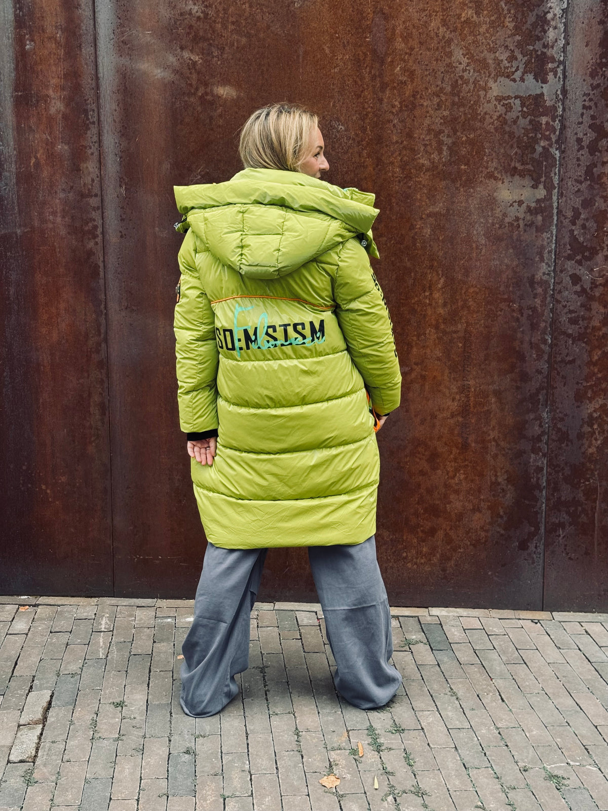 Fenna Lange Puffer Jas - Groen