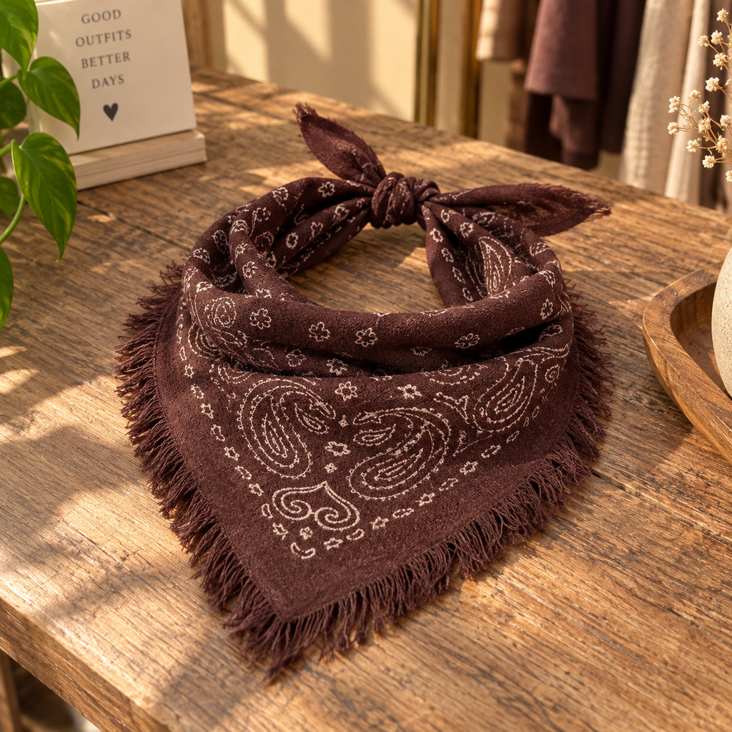 Bandana Sjaal Paisley - Bruin