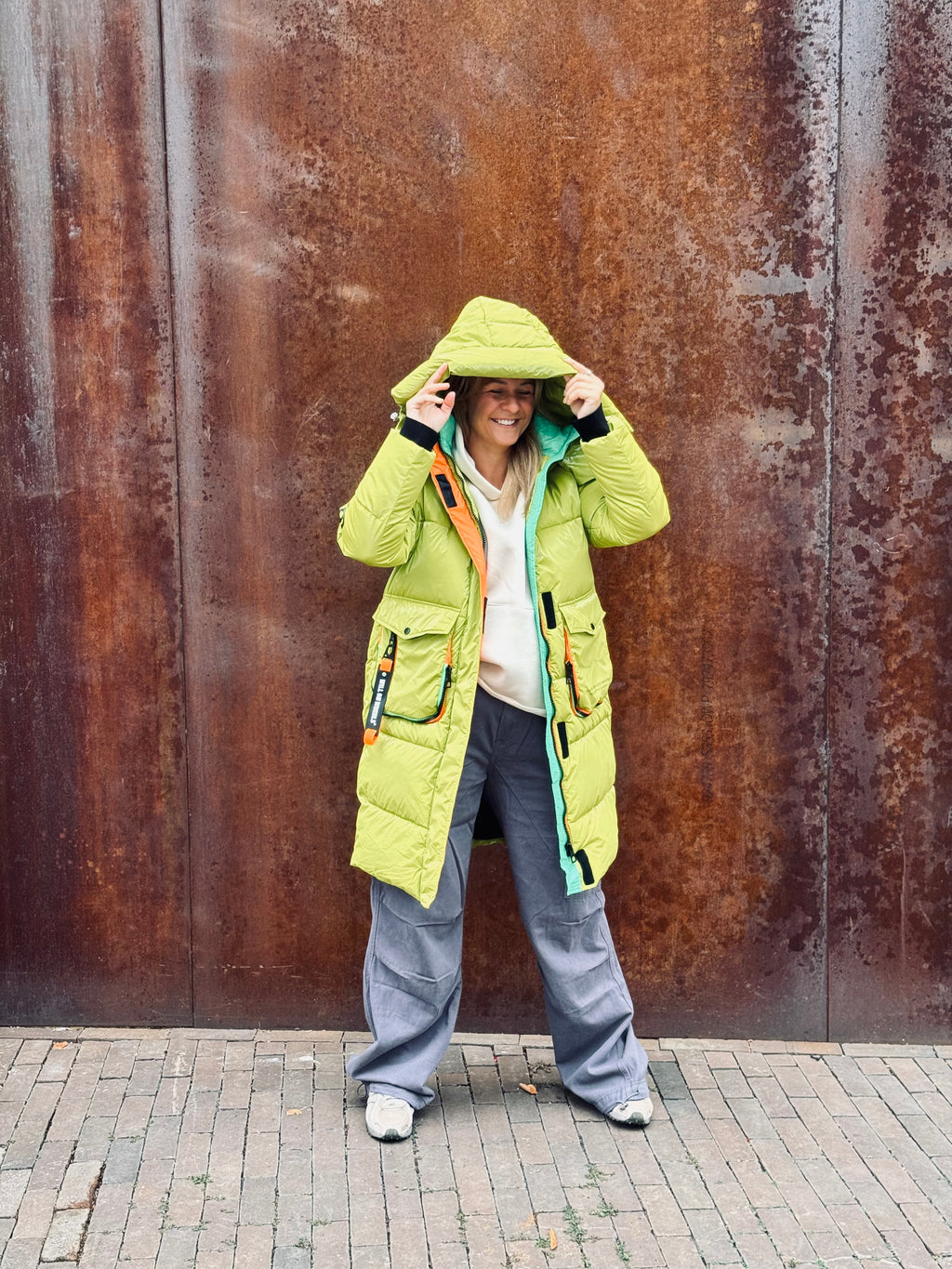 Fenna Lange Puffer Jas - Groen