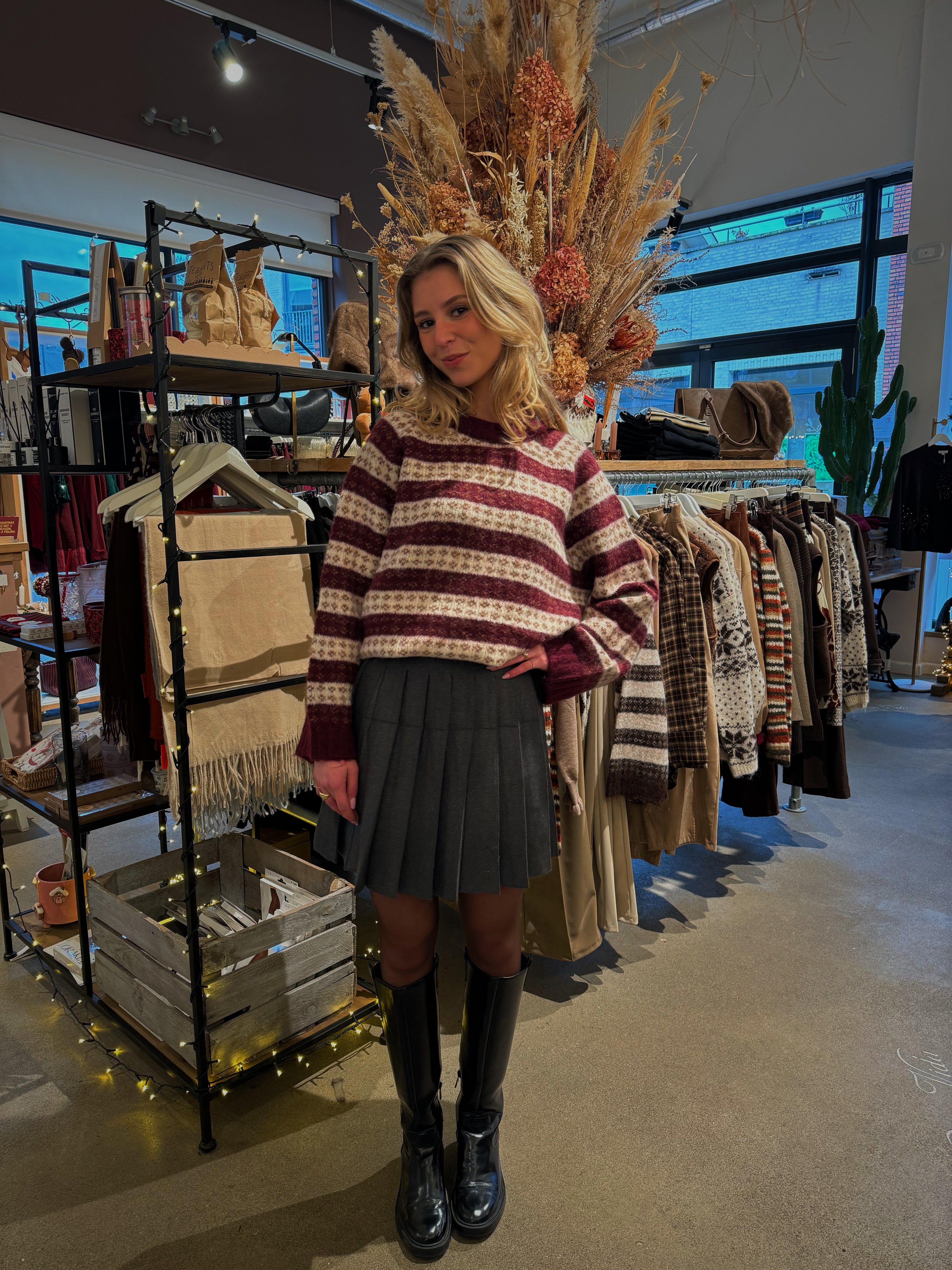 Lola Cozy Knit - Burgundy